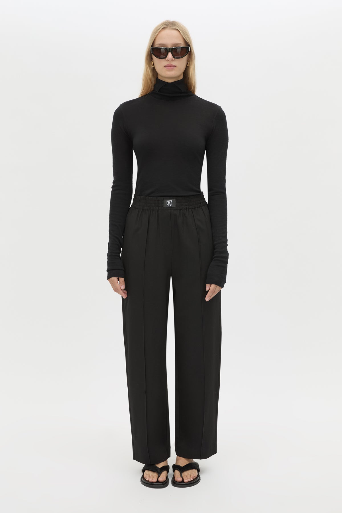 Barre High Neck Top - CAMILLA AND MARC Barre turtleneck long sleeve top in black