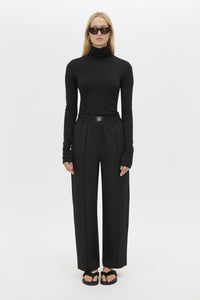 Barre High Neck Top - CAMILLA AND MARC Barre turtleneck long sleeve top in black