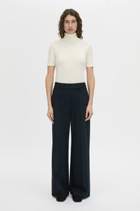 Front view CAMILLA AND MARC Bostan tailored mid-rise pant in navy.