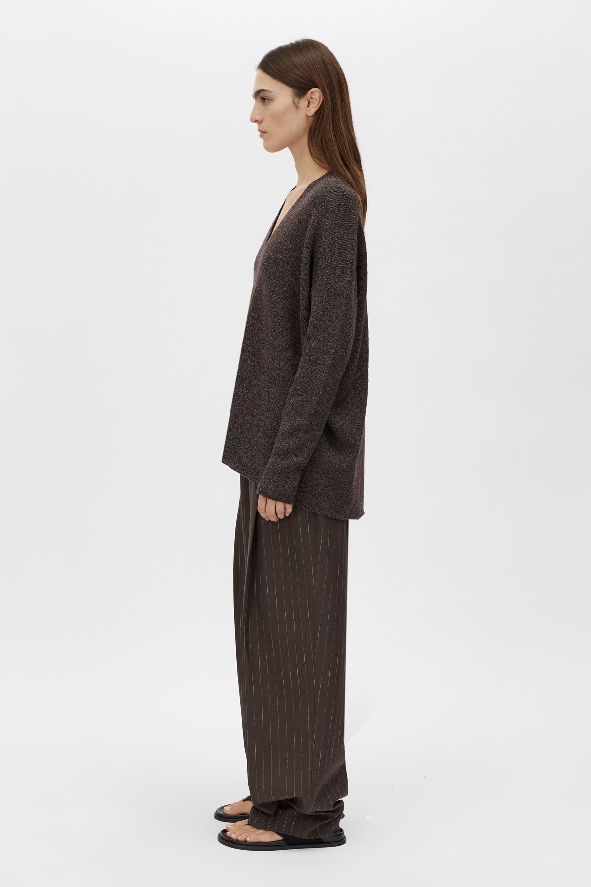 Botticino Deep V Neck Knit Sweater