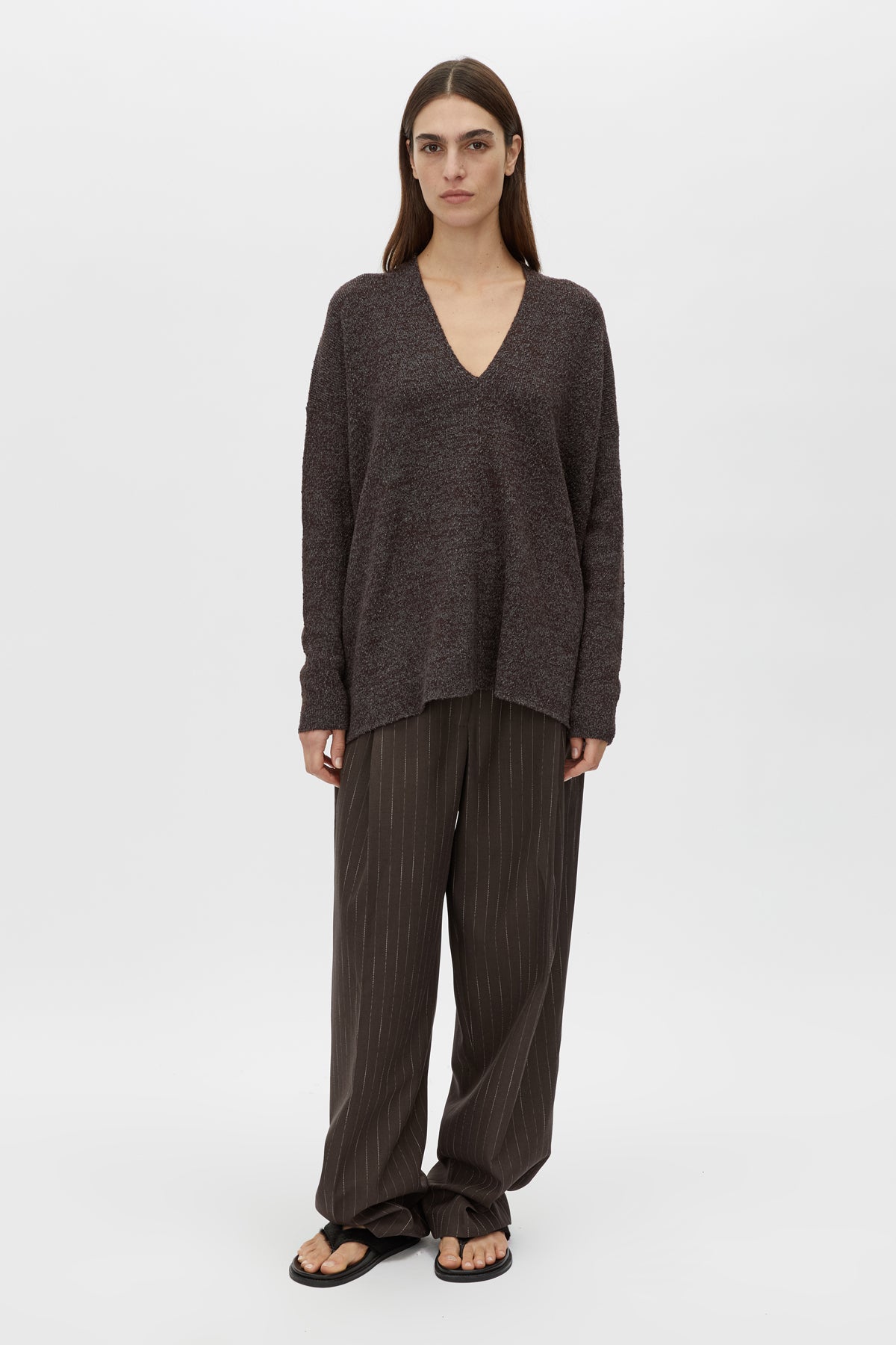 Botticino Deep V Neck Knit Sweater