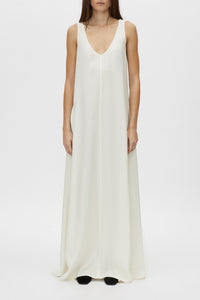 Brava Dress - CAMILLA AND MARC Brava cream maxi dress with exposed seams and topstitch details