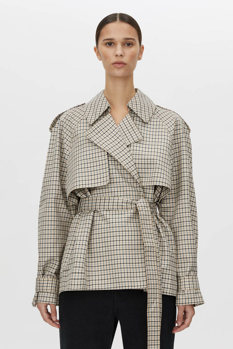 Burdock Check Trench Jacket