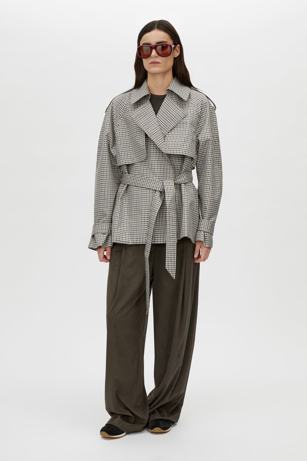 Burdock Check Trench Jacket