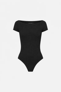 Ghost view CAMILLA AND MARC Cali Off The Shoulder Bodysuit in black.