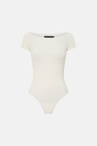 Ghost view CAMILLA AND MARC Cali Off The Shoulder Bodysuit in soft white.