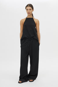 Front view CAMILLA AND MARC Canova Relaxed Pant in Black styled with the Canova Apron Top.
