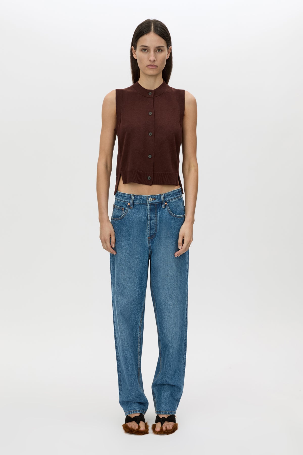 Cardinal Sleeveless Cardigan