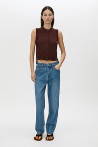 Cardinal Sleeveless Cardigan