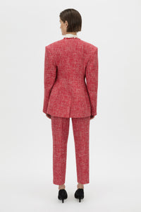 Carmine Fitted Collarless Blazer