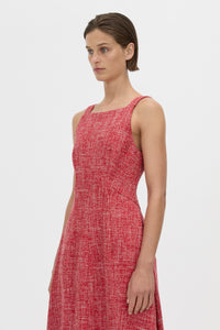 Carmine Scoop Back Midi Dress