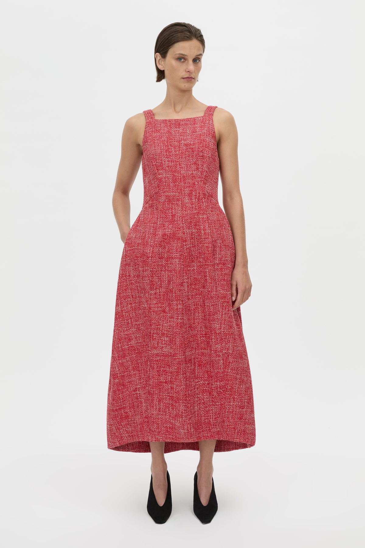 Carmine Scoop Back Midi Dress