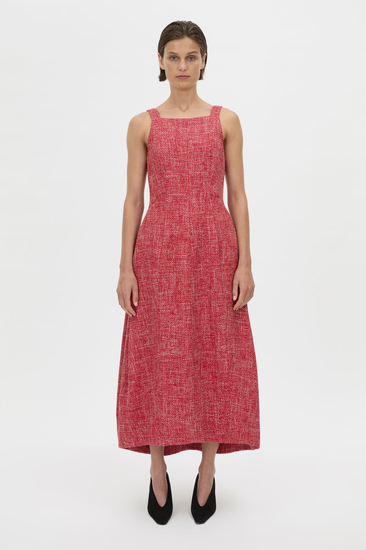 camilla and marc red dress Ravine Draped Sleeve Dress in Cherry Red