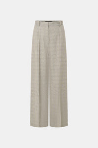 Ghost view CAMILLA AND MARC Cassa man-style soft suiting pant in taupe check with low-rise silhouette.