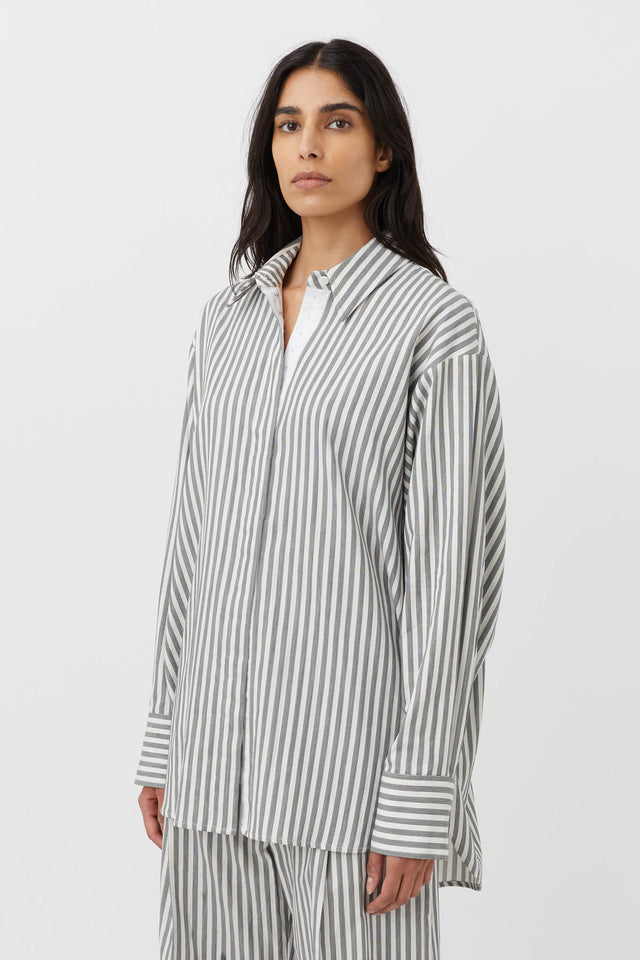 Monogram Stripes Belted Coat - Ready to Wear