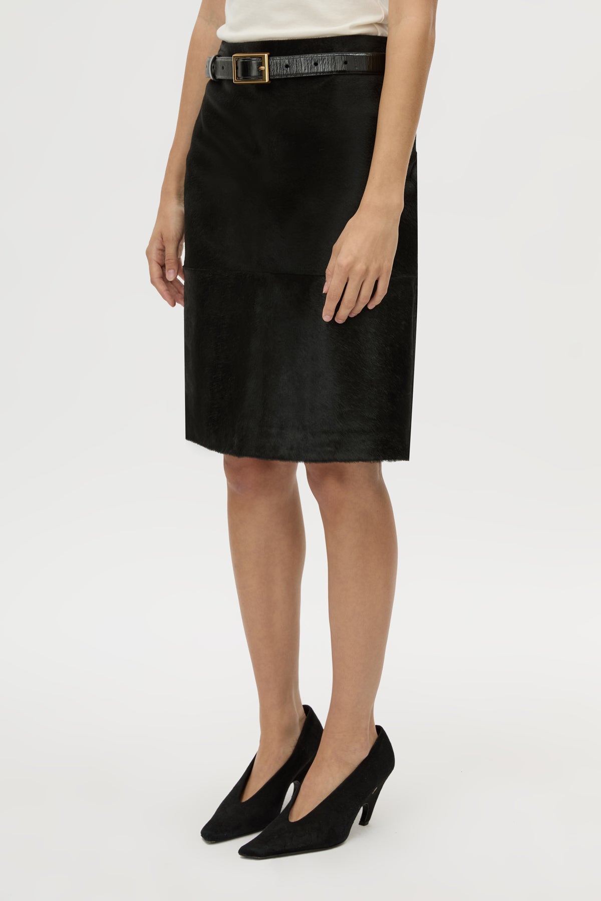 Contour Leather Skirt