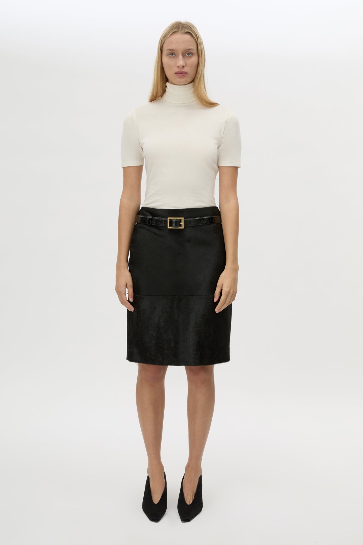 Contour Leather Skirt