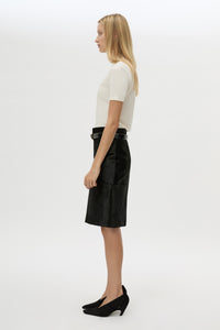 Contour Leather Skirt