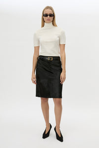 Contour Leather Skirt