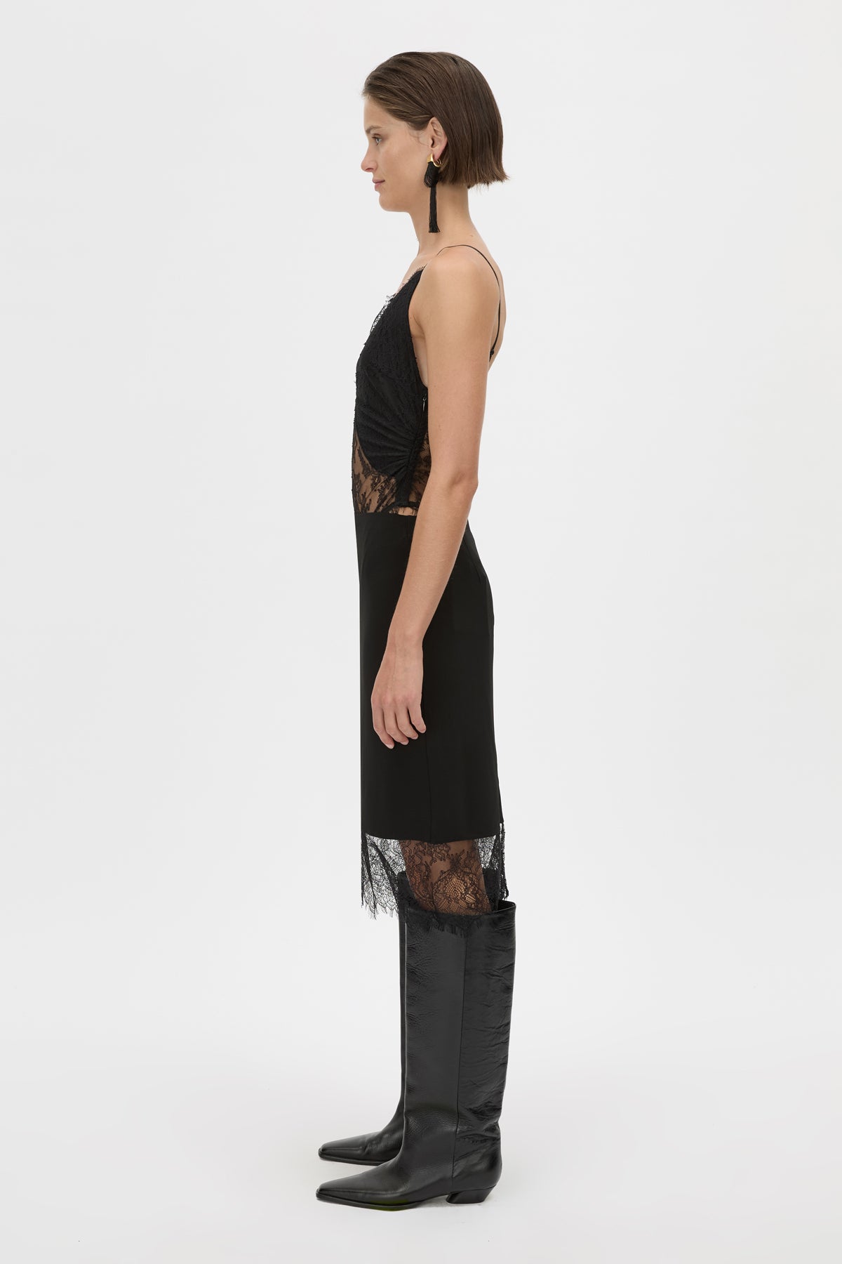 Cora Lace Trim Pencil Skirt
