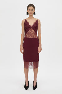 Cora Lace Trim Pencil Skirt