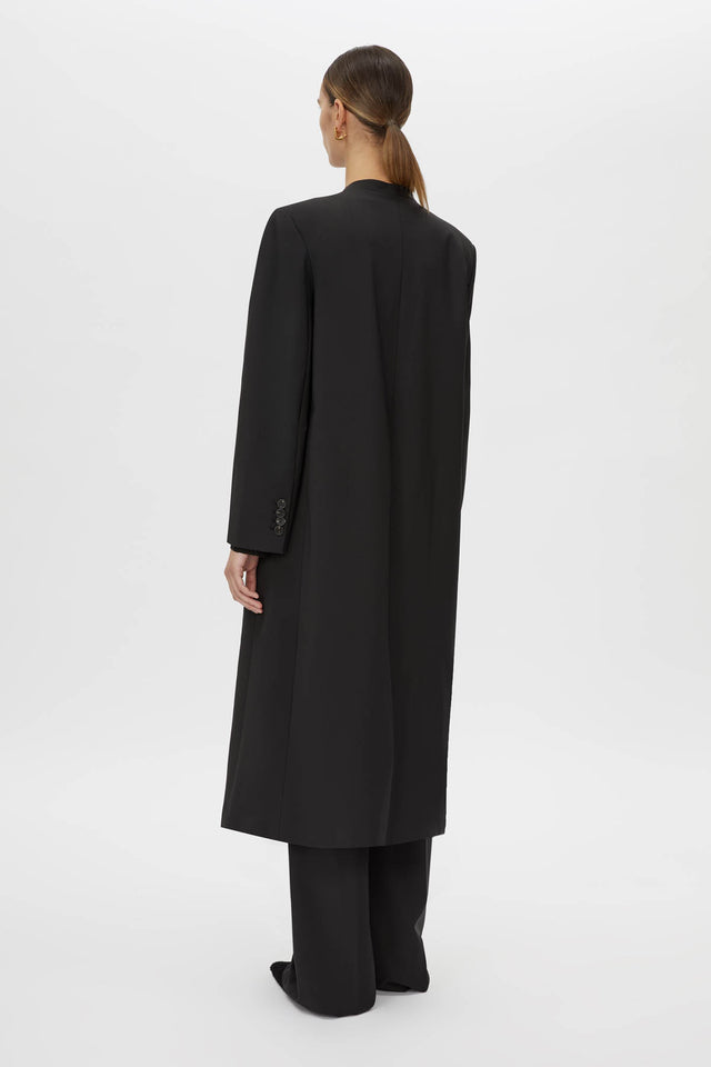 トレンチコート camilla and marc TRENCH COAT (N2CMJ2349 BLACK) Corinthian Collarless Wool Coat in Black CAMILLA AND MARC® C&M