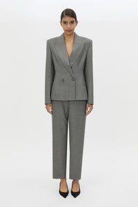 Front view CAMILLA AND MARC Crest Fitted Blazer in Grey Marle with the Crest Pant.