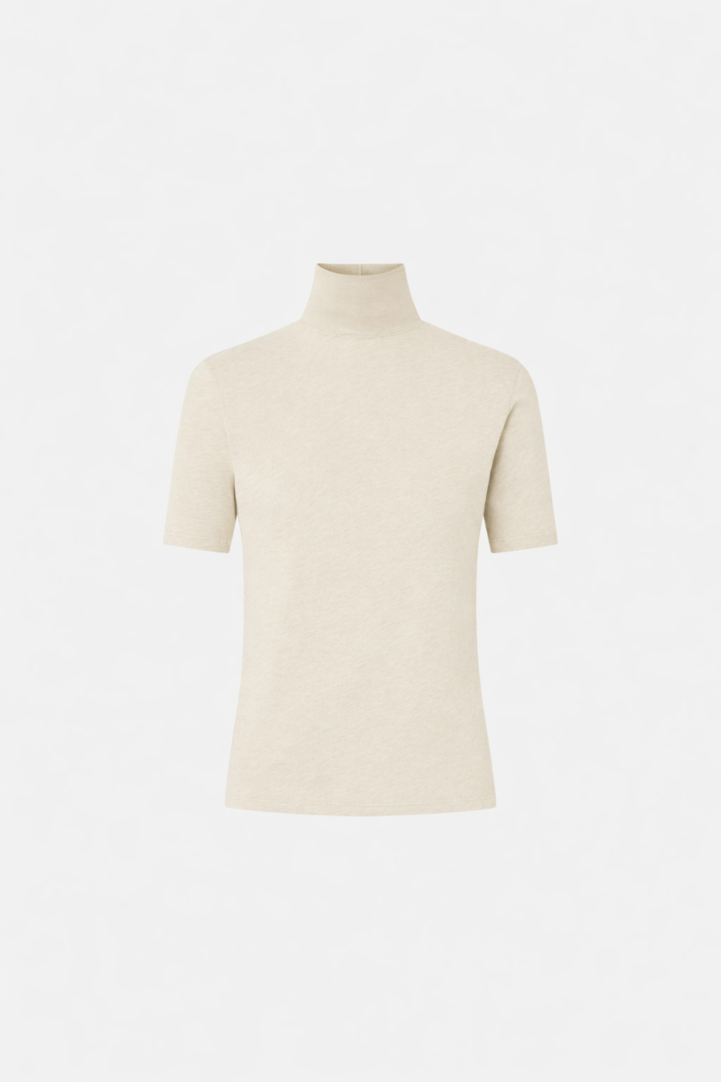 Ghost view CAMILLA AND MARC Dakota Elbow Sleeve Top in Cream with turtleneck silhouette.