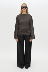 Dakota Long Sleeve Top - CAMILLA AND MARC Dakota long sleeve relaxed top in charcoal grey