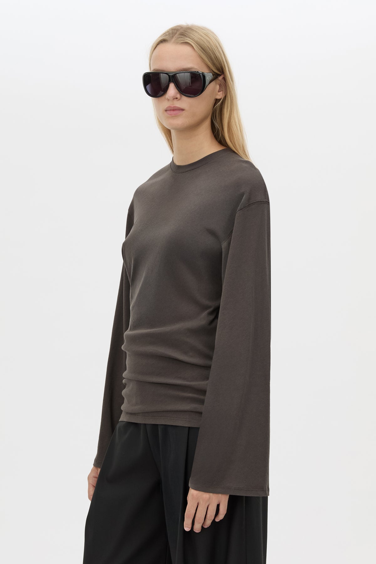 Dakota Long Sleeve Top - CAMILLA AND MARC Dakota long sleeve relaxed top in charcoal grey