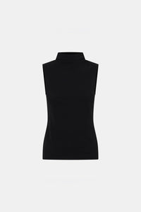Ghost view CAMILLA AND MARC fitted Dakota Sleeveless High Neck Top in black.