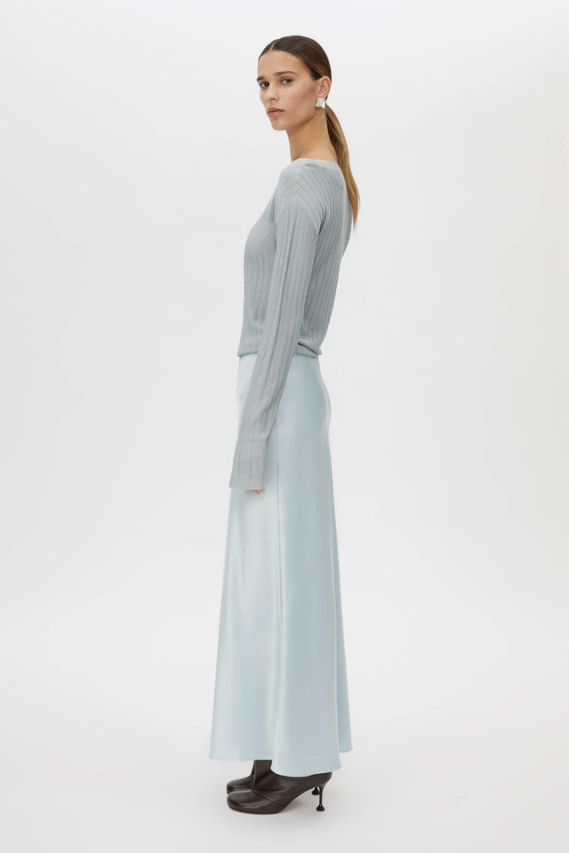 Danielle Sheer Knit Top in Misty Blue CAMILLA AND MARC® C&M