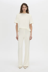 Front-styled view CAMILLA AND MARC Darien pant in cream.