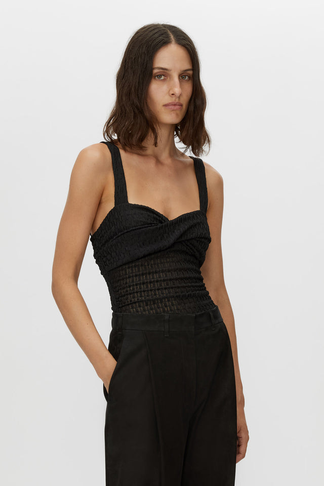 Davana Gathered Bodysuit in Black CAMILLA AND MARC® C&M Davana Gathered Bodysuit in Black CAMILLA AND MARC® C&M