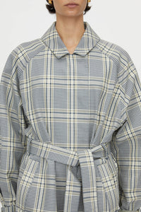 Delta Plaid Trench