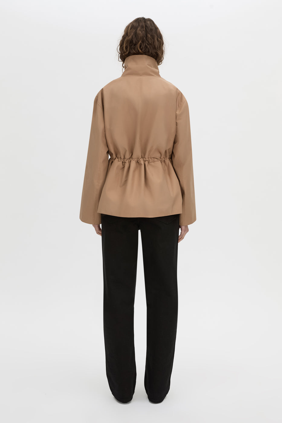 Back view CAMILLA AND MARC Devon soft gathered anorak in rosewood.