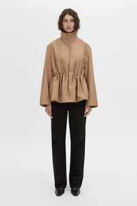 Front view CAMILLA AND MARC Devon soft gathered anorak in rosewood.