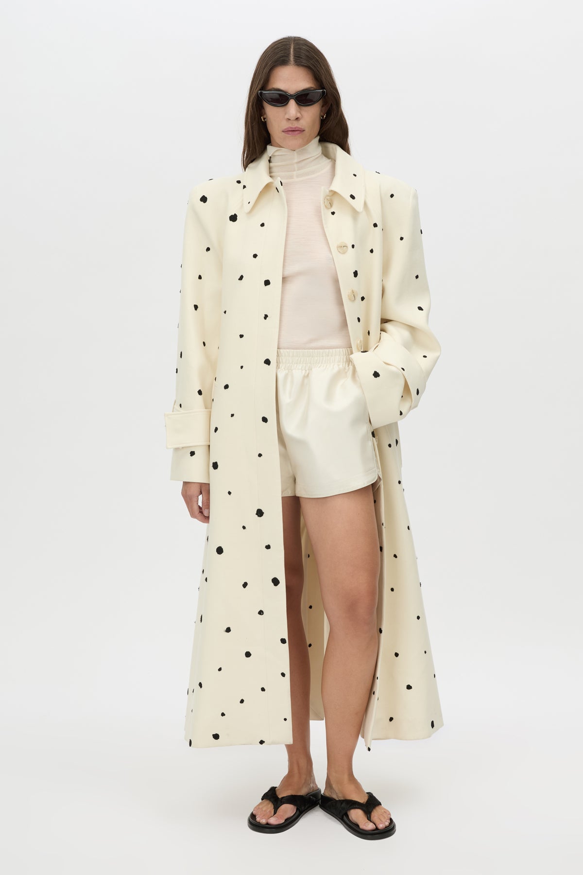 Drea Mini Short - CAMILLA AND MARC Drea cream mini short in a twill jacquard fabrication