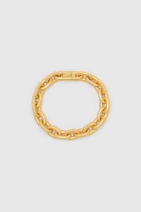 Ghost view CAMILLA AND MARC Eagan Bracelet in gold with handcrafted ruched chain links in solid brass.