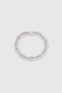 Ghost view CAMILLA AND MARC Eagan Bracelet in silver with handcrafted ruched chain links in solid brass.