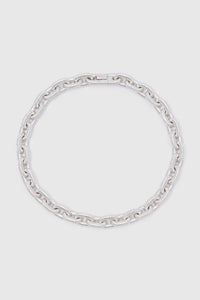 Ghost view CAMILLA AND MARC Eagan Necklace in silver with handcrafted ruched chain links in solid brass.