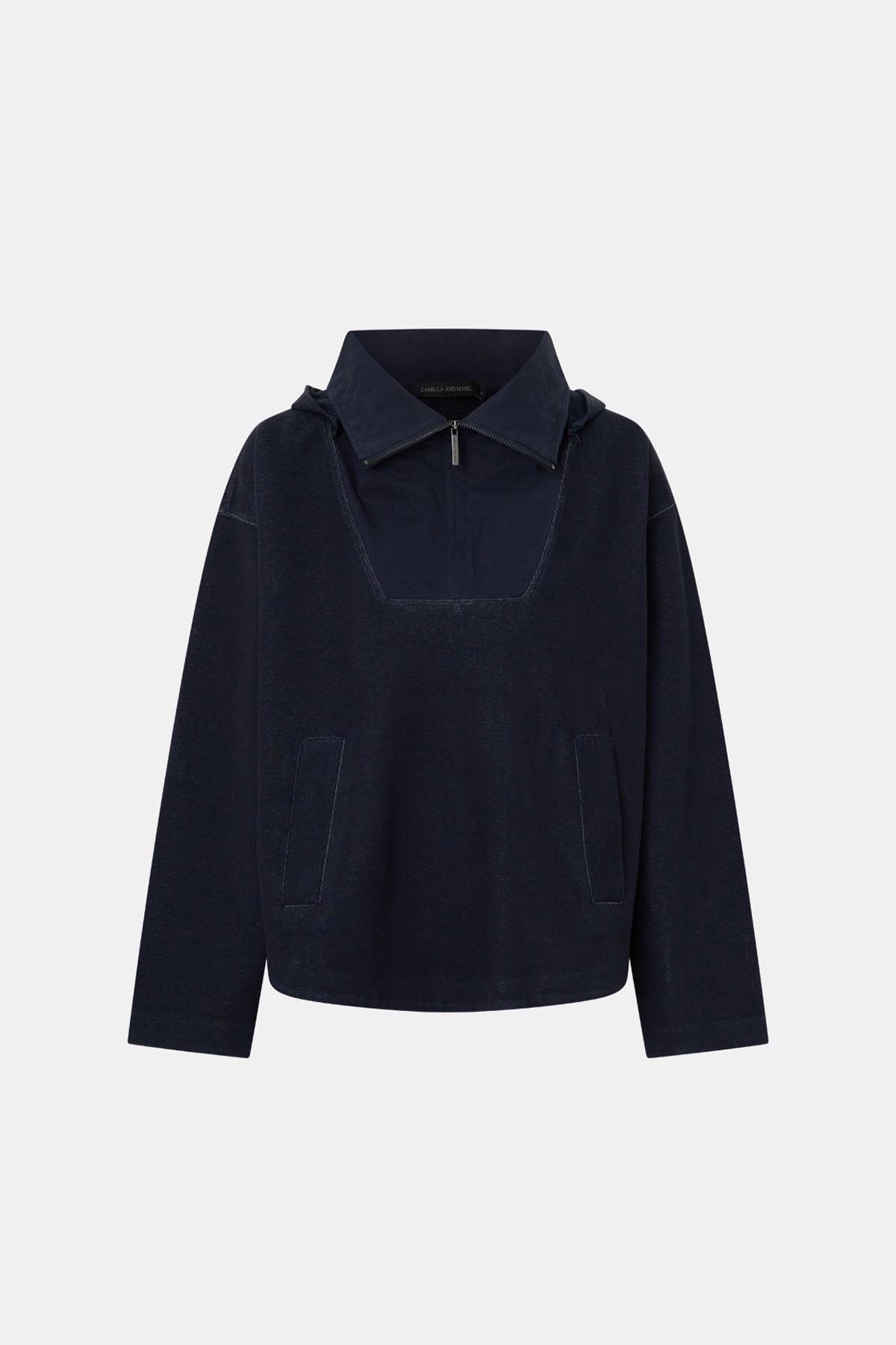 Ghost view CAMILLA AND MARC Eira hooded pullover in navy.