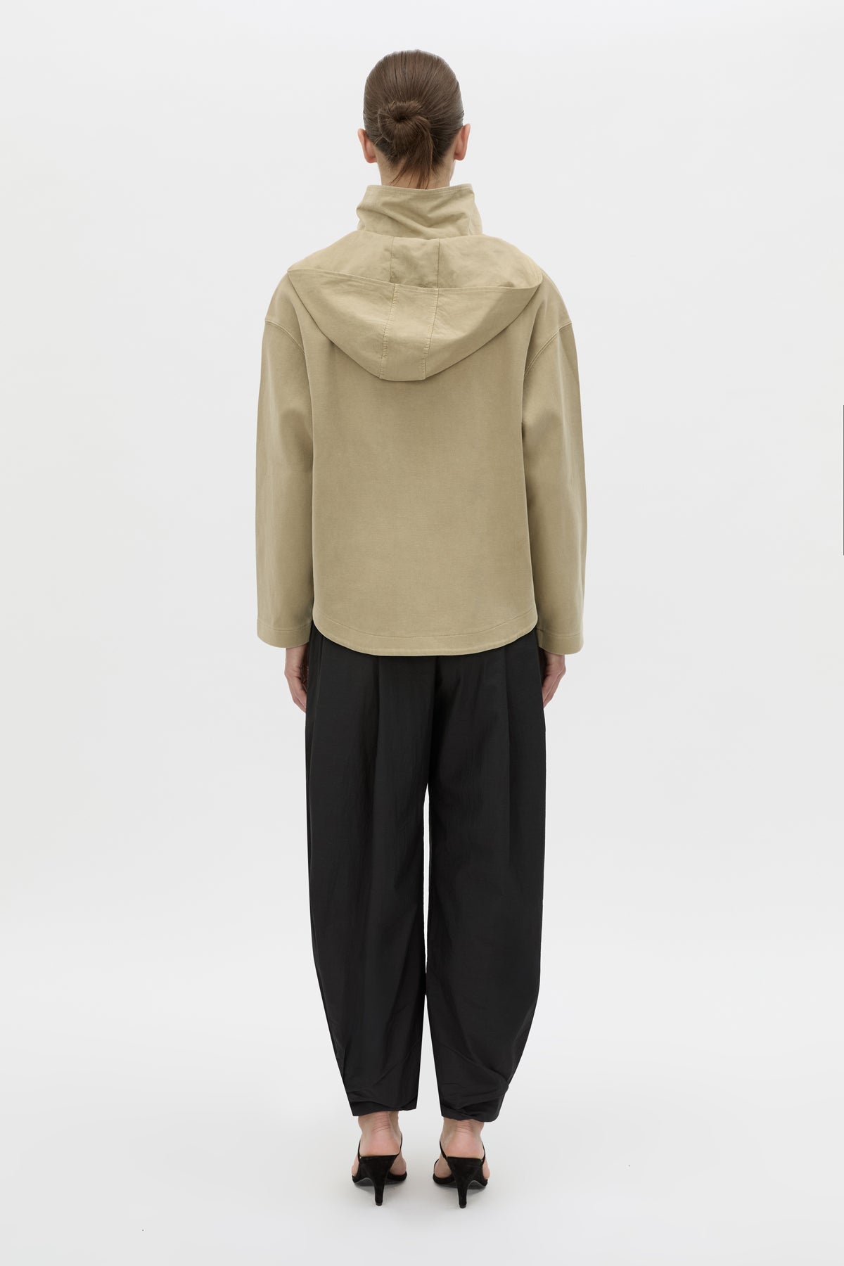 Back view CAMILLA AND MARC Eira hooded pullover in oyster.