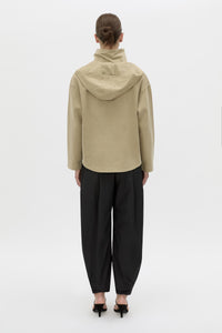 Back view CAMILLA AND MARC Eira hooded pullover in oyster.