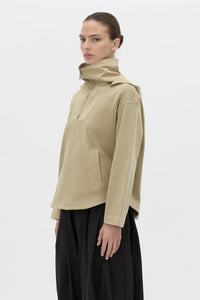Cropped view CAMILLA AND MARC Eira hooded pullover in oyster.