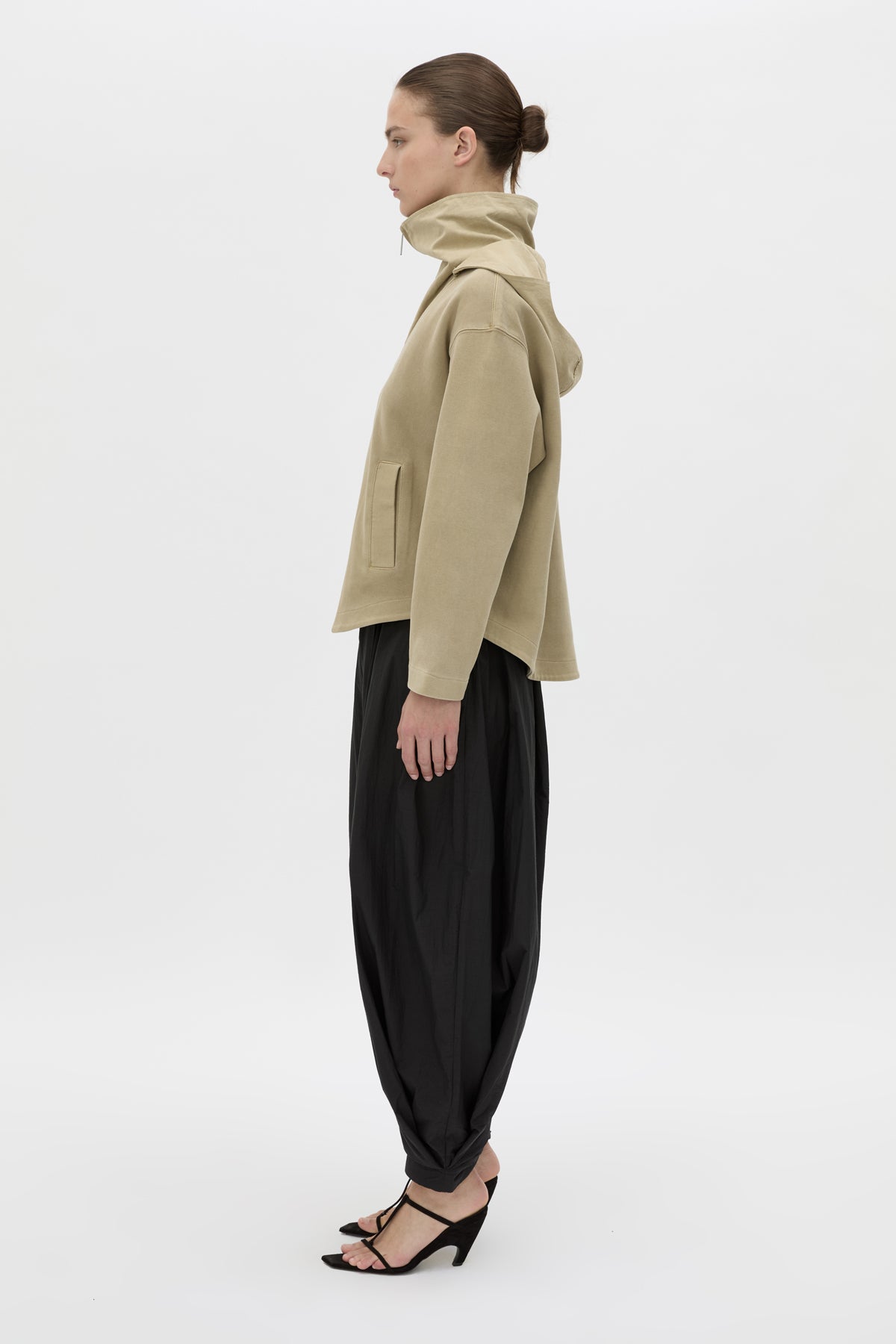 Side view CAMILLA AND MARC Eira hooded pullover in oyster.