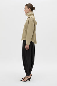 Side view CAMILLA AND MARC Eira hooded pullover in oyster.