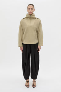 Styled view CAMILLA AND MARC Eira hooded pullover in oyster.