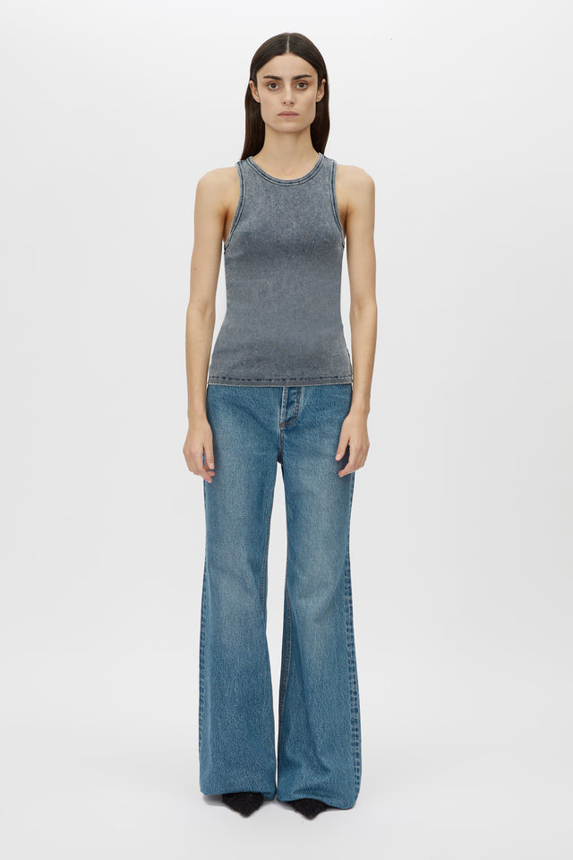 【関税込み】CAMILLA AND MARC ブラック Thera ベスト Elara Rib Logo Tank in Classic Blue CAMILLA AND MARCÆ C&M