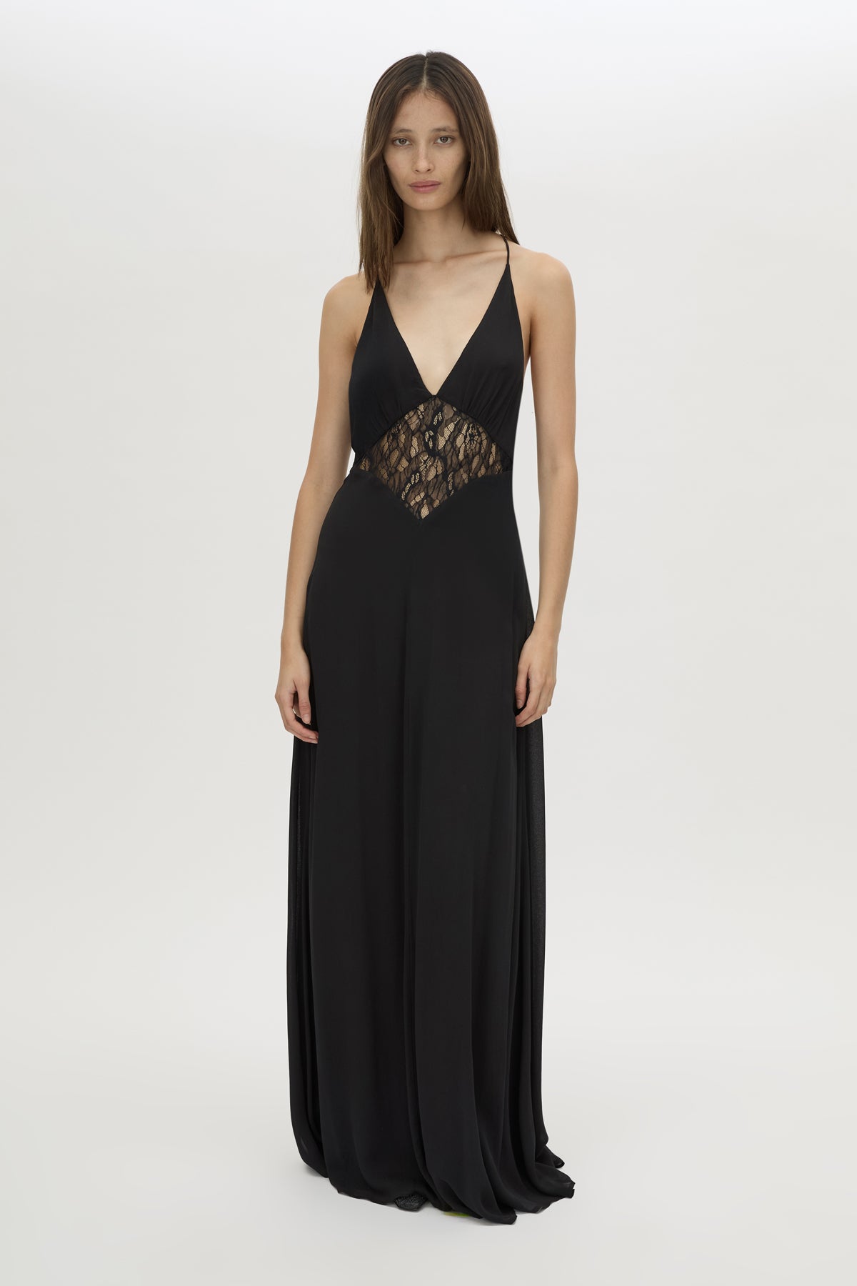 Front styled view CAMILLA AND MARC Elaris maxi dress in black.